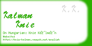 kalman knie business card